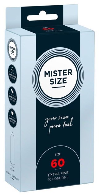 Prezerwatywy wegańskie Mister Size 60mm lateks 10 sztuk