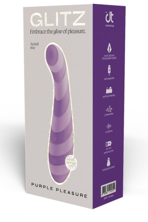 Wibrator punktu G Glitz Purple Pleasure fioletowy USB 15,7 cm