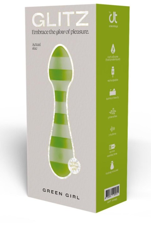 Wibrator wand Glitz Green Girl zielony USB 14,5 cm