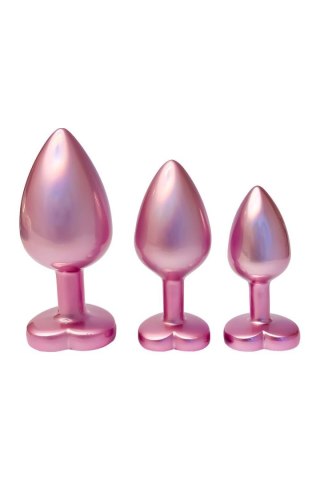 Zestaw korków analnych Gleaming Love różowy aluminium
