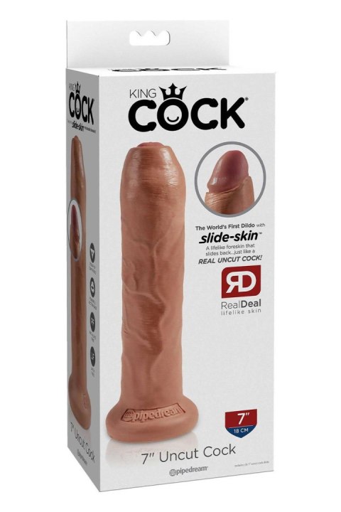 Dildo realistyczne King Cock nieobritzane 18 cm opalony