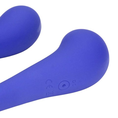 Dwustronny wibrator silikonowy giętki Loveline z pilotem fioletowy 23 cm