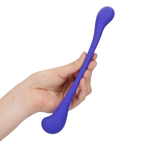 Dwustronny wibrator silikonowy giętki Loveline z pilotem fioletowy 23 cm