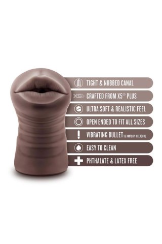 Masturbator wibrujący Krystal Blush brązowy