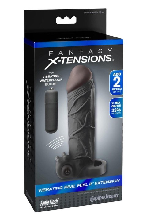 Przedłużka wibrująca Fantasy X-tensions Real Feel 2 cale czarna