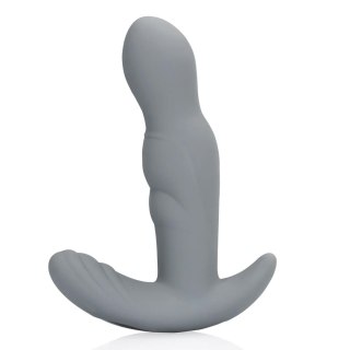 Silikonowy rotacyjny stymulator prostaty Loveline szary z pilotem 13 cm