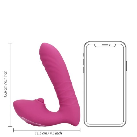 Wibrator punktu G Loveline z pchnięciami i tappingiem różowy 15,6 cm