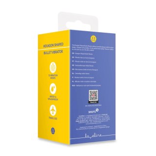 Wibrator silikonowy heksagonalny Loveline niebieski 7,2 cm