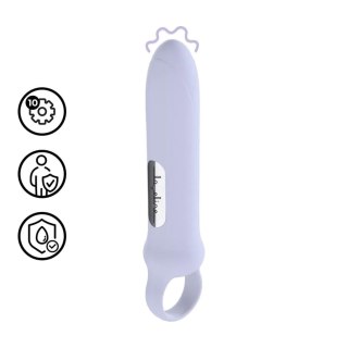 Wibrator z silikonową pętlą Loveline lawendowy 12,6 cm