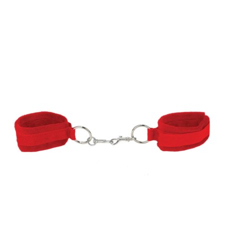 Kajdanki futrzaste na rzep Ouch! czerwone 33 cm