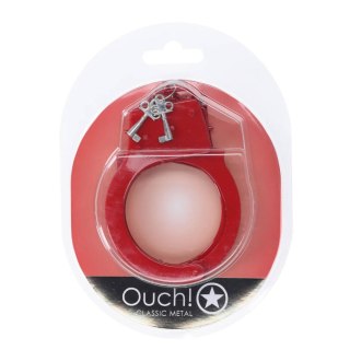 Kajdanki metalowe Ouch! czerwone 24 cm