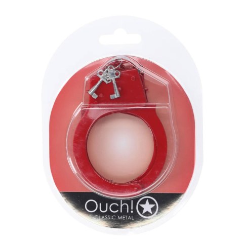 Kajdanki metalowe Ouch! czerwone 24 cm