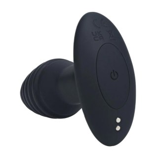 Korek analny Levelz wibrujący rotacyjny karbowany silikonowy czarny 12,5 cm