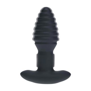 Korek analny Levelz wibrujący rotacyjny karbowany silikonowy czarny 12,5 cm
