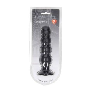 Korek analny silikonowy poczwórny z grzechotką Levelz XL czarny 16,5cm