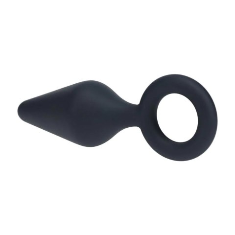 Korek analny silikonowy z pętlą Levelz L czarny 14 cm