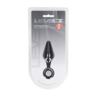 Korek analny silikonowy z pętlą Levelz S czarny 10cm