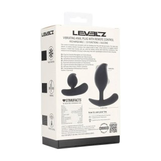 Korek analny wibrujący Levelz silikonowy z pilotem 10,6 cm czarny