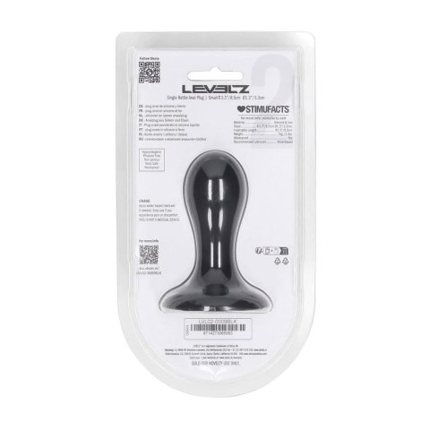 Korek analny z grzechotką Levelz silikonowy S czarny 8,5 cm