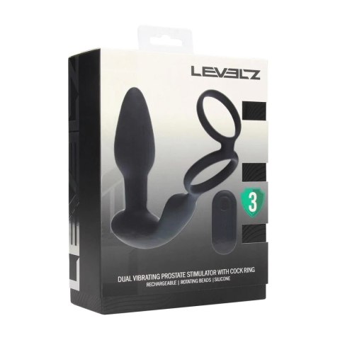 Masażer prostaty Levelz silikonowy z rotującymi koralikami i pilotem 17 cm