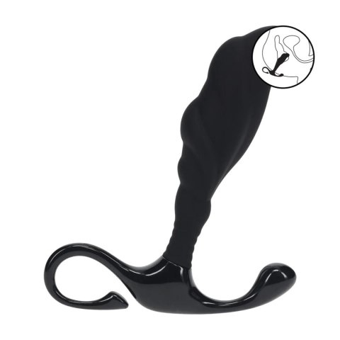 Masażer prostaty silikonowy Levelz falisty L czarny 12,4 cm