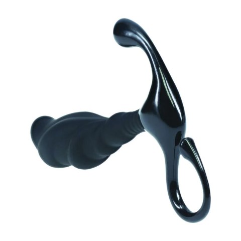 Masażer prostaty silikonowy Levelz falisty L czarny 12,4 cm
