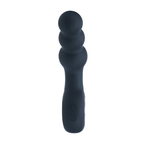 Masażer prostaty wibrujący koralikowy z pętlą silikonowy Levelz czarny 15cm