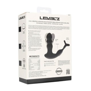 Masażer prostaty z rotującą głowicą Levelz silikonowy czarny 16,8 cm
