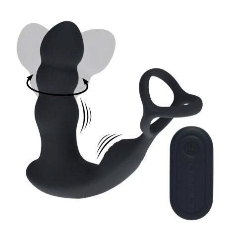 Masażer prostaty z rotującą głowicą Levelz silikonowy czarny 16,8 cm