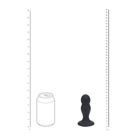 Podwójny korek analny z grzechotką silikonowy Levelz czarny M 11 cm