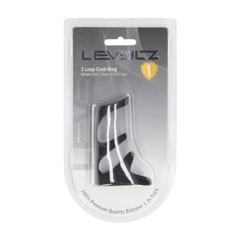 Potrójny pierścień erekcyjny Levelz silikonowy czarny