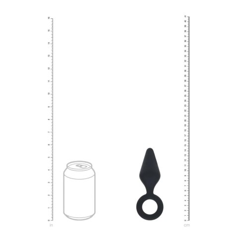 Silikonowy korek analny z pętlą Levelz M czarny 12 cm