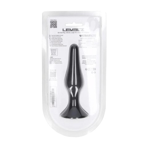 Smukły silikonowy korek analny Levelz L czarny 12,5 cm