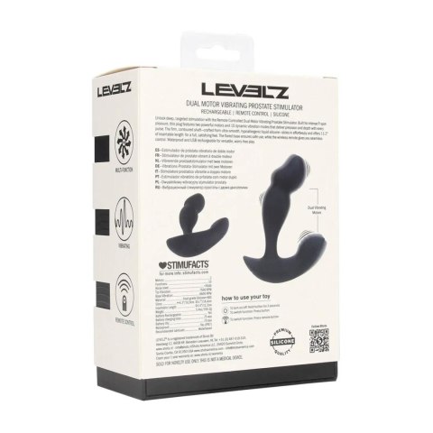 Stymulator prostaty Levelz silikonowy z pilotem czarny USB