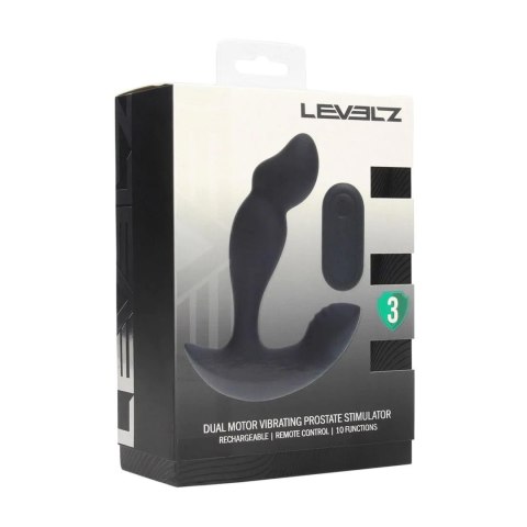 Stymulator prostaty Levelz silikonowy z pilotem czarny USB