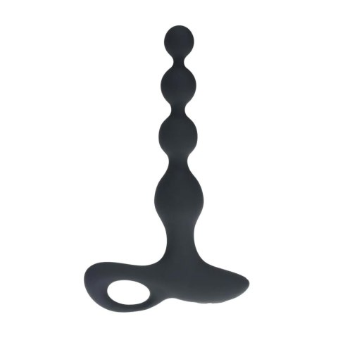Wibrujący koralikowy korek analny silikonowy Levelz czarny 20 cm