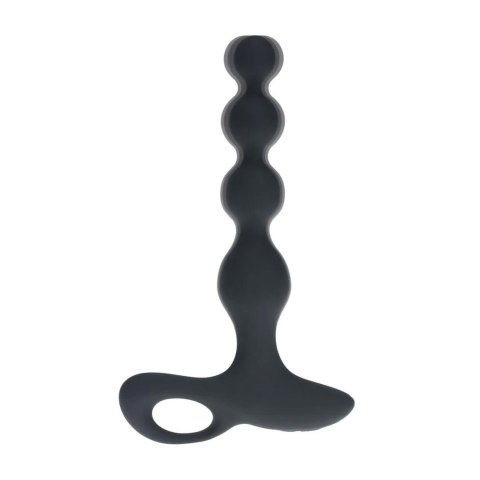 Wibrujący koralikowy korek analny silikonowy Levelz czarny 20 cm