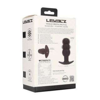 Wibrujący korek analny Tri Bulb silikonowy Levelz czarny USB