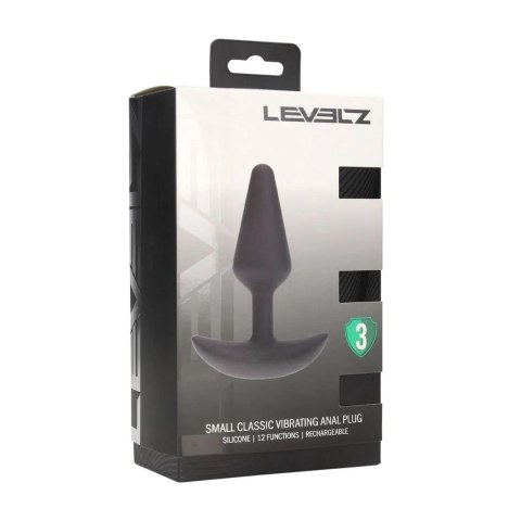 Wibrujący korek analny silikonowy Levelz S czarny