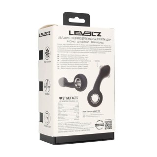 Wibrujący silikonowy masażer prostaty Levelz z pętlą czarny 14,5 cm
