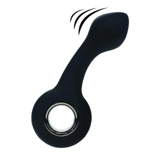 Wibrujący silikonowy masażer prostaty Levelz z pętlą czarny 14,5 cm