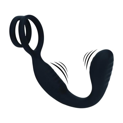 Wibrujący stymulator prostaty Levelz silikonowy z pierścieniem czarny