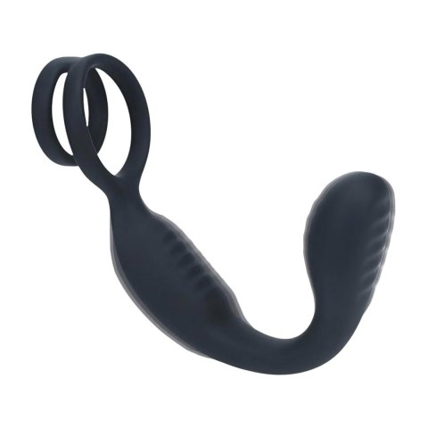Wibrujący stymulator prostaty Levelz silikonowy z pierścieniem czarny