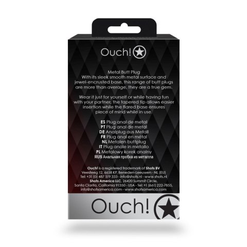 Aluminiowy korek analny Heart Gem Ouch średni 7 cm