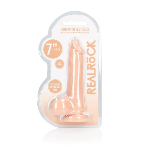 Dildo realistyczne z jądrami RealRock TPE 19 cm
