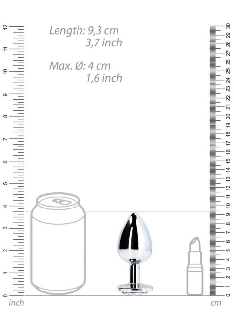 Duży aluminiowy korek analny z klejnotem Ouch! 8 cm