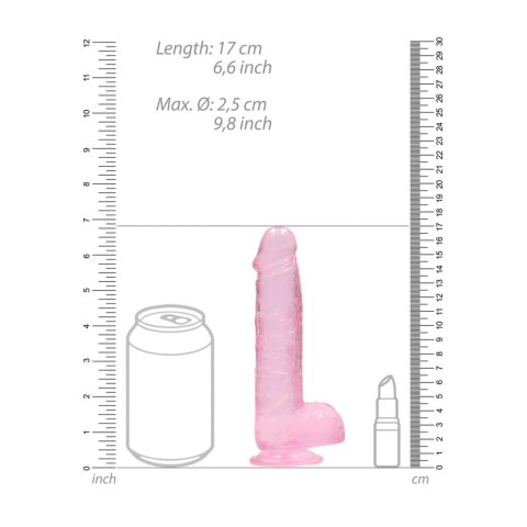 Realistyczne dildo z jądrami RealRock Crystal Clear 17 cm