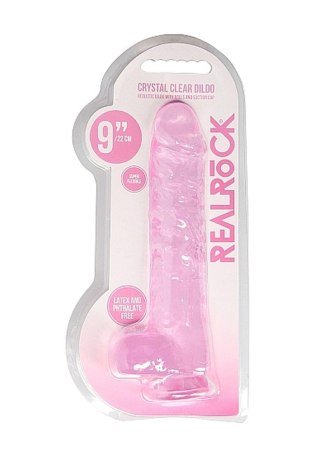 Realistyczne dildo z jądrami RealRock różowe 23 cm