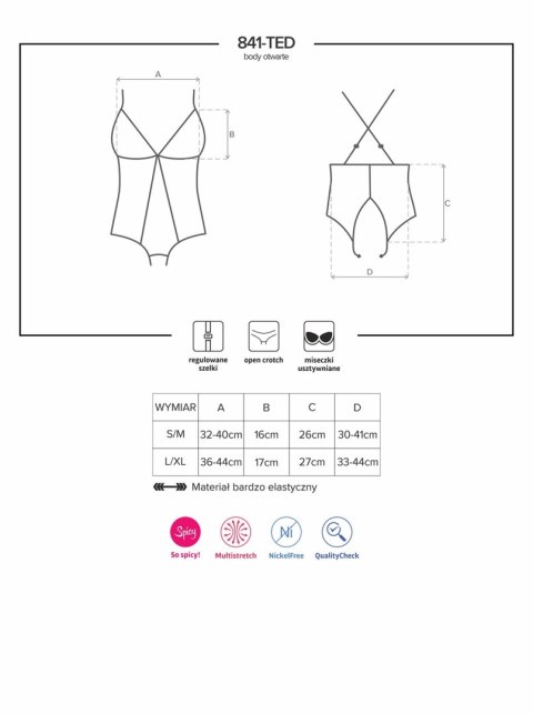 Body erotyczne siateczkowe koronkowe Obsessive L/XL