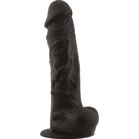 Dildo realistyczne silikonowe z jądrami Real Safe czarne